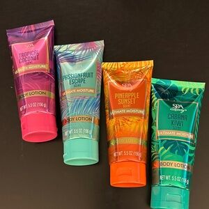 Spa Luxury Body Lotion Set of 4 Tropical Coconut Passionfruit Pineapple Kiwi